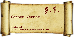 Gerner Verner névjegykártya